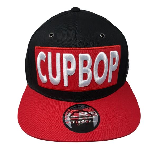 CupBop Snapback Hat Red Black Embroidered Logo W/Tags Shh... Just Eat - Picture 1 of 11